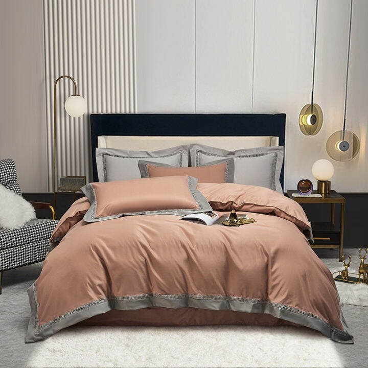 cod-live-sale-pure-color-hollow-high-end-four-piece-set-simple-light-luxury-home-wind-bedding-quilt-cover-custom