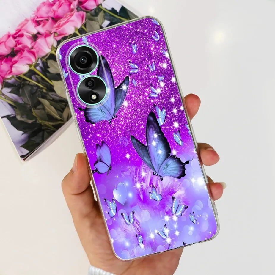 Desenhos animados bonitos do gato pintados Soft Silicone TPU Phone Case,  Tampa traseira Oppo A78 4G, CPH2565 - AliExpress