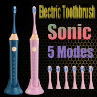 HOKDS Toothbrush Electric Sonic Set Dental Whitening Adults Oral Care Clean Replacement Ultrasonic Teeth Brush Head Charging Stand