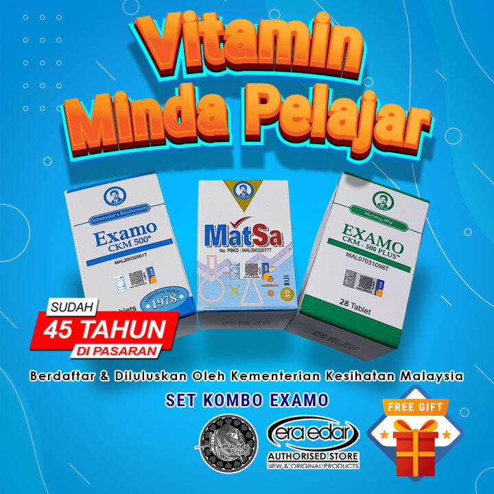 Examo CKM 500 Brain Booster Vitamin Minda Pelajar Supplement Kanak ...