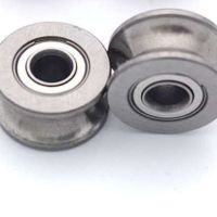 1 piece Bearing Steel/Carbon Steel U624zz Guide Rail U-groove V-groove Embedded Pulley Bearing 624UU 4 x 13 x 7 mm