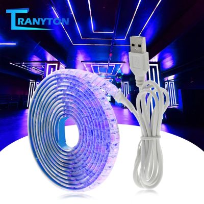 UV LED Strip Light 5V DC 2835 0.5M 1M 2M Waterproof  Purple Ribbon Ultraviolet USB Rope Tape for DJ Fluorescence LED Strip Lighting