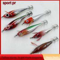 SPORT PR 2pcs อุปกรณ์ตกปลาแท็กเกิล เหยื่อกุ้งไม้ ตะกั่ว Sinker อุปกรณ์จับยึด ตะขอรูปปลาหมึก 2023 ปลาหมึกสีขาว เหยื่อตกปลาเหยื่อตกปลา เหมือนจริงเหมือนจริง