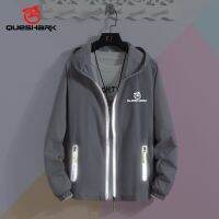 HOT★Queshark ผู้ชายผู้หญิงรวดเร็วแห้ง Ultrathin Ultralight ครีมกันแดด UV สะท้อนแสงซิปเดินป่า Camping Coat Windbreaker ผิว