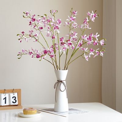 【CC】 NEW Cymbidium hybridum Orchid silk Artificial Flowers Decoration indie room decor flores artificiales