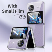 เคสโทรศัพท์โปร่งใส HOCE สำหรับ VIVO X Flip พร้อมเคสบานพับการพับบั๊มเปอร์สำหรับ VIVO X Flip ใสฝาครอบป้องกันฟิล์มป้องกัน XFlip