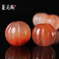 ☋ Natural ice floating south red agate pumpkin beads loose beads DIY bracelet hand string rosary accessories