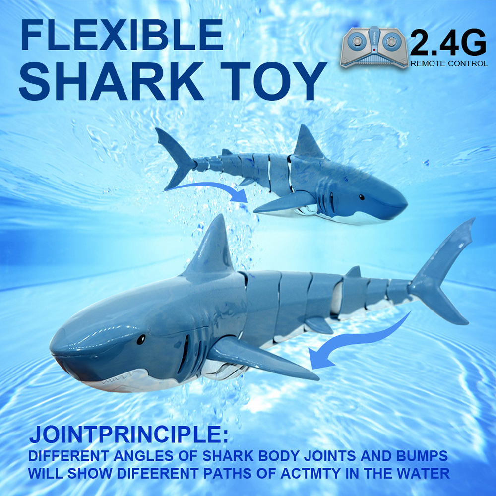RC Shark 2.4G Electric Stimulation Waterproof Fish Remote Control Kids Swim Toy 
