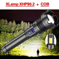 Torch Light Super Bright ไฟฉายแรงสูง XHP90.2สูงไฟฉายกันน้ำXHP90ไฟฉายพลังสูงไฟฉายยุทธวิธีไฟฉายยูเอสบีชาร์จได้แฟลช