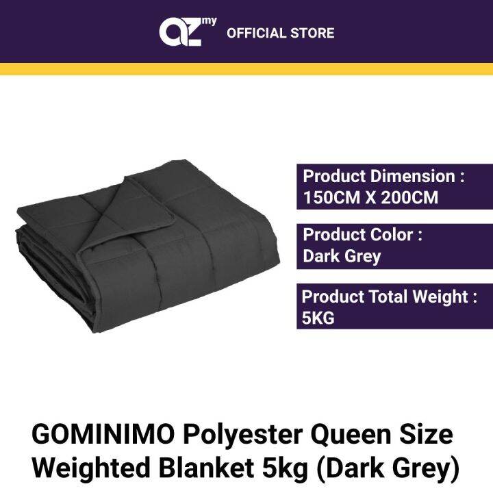 GOMINIMO Polyester Queen Size Weighted Blanket 5kg (Dark Grey) Lazada