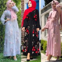 【YF】 Floral Abaya Dubai Kimono Muslim Hijab Dress Abayas For Women Kaftan Caftan Marocain Prayer Turkish Clothing Robe Femme