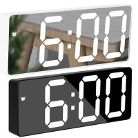 LED Alarm Clock Digital with Mirror Table Snooze Display Time Desktop Electronic Table Clocks Desktop Clock Bathroom Home Decor