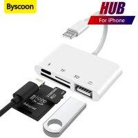 Hjghfhf Byscoon Lightning iPhone ไปยัง USB อะแดปเตอร์3.0/สายเคเบิลต่อโทรศัพท์พร้อมการชาร์จ iPad 13 SD/เครื่องอ่านบัตร TF