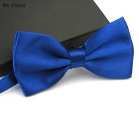 Be Cools ผู้ชายซาติน bowtie คลาสสิกงานแต่งงานปาร์ตี้โบว์ผูกสีทึบปรับเนคไท