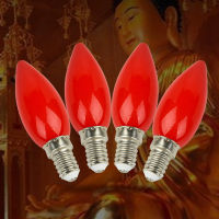 LED Altar Bulb E12E14 Red Candle Buddha Lamp Temple Decorative Lamp Buddha Bead Decorative Lamp LED Candle Bulb Home Decor New