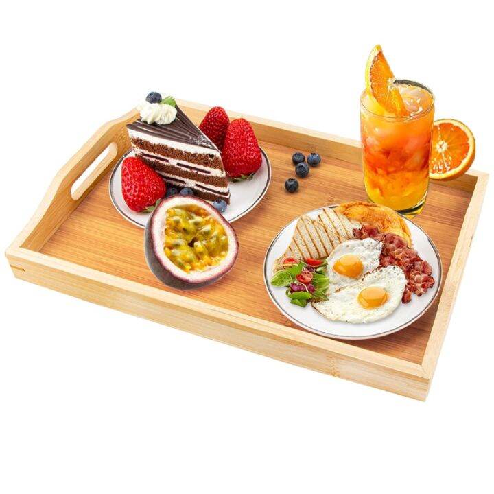 household-bamboo-serving-tray-with-handles-rectangular-wooden-coffee-tea-breakfast-plate-organizer-holder-for-kitchen