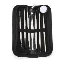 Stainless Steel Blackhead Pimple Acne Needles Blackhead Pimple Remover Tool Kit Pimple Bend Extractor Cleansing Skin Care Set