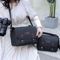 ♝✎❀ New Nylon Men/Women Shoulder Camera Messenger Bag Wear-resistant Waterproof Camera Bag for Canon Nikon Fuji Sony Mirrorless