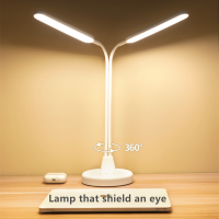 LED Double-head Desk Lamp Wireless charging 10W Battery Operated Table Lamp  USB power Eye Protection Lights for Office Home