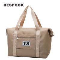 【traveler】 BESPOOK กระเป๋าเดินทางแบบพับความจุขนาดใหญ่กันน้ำมีกระเป๋าด้านในกระเป๋าถือสำหรับแฟชั่นสำหรับผู้หญิงกระเป๋าลำลอง