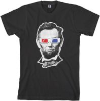 Threadrock Mens Abraham Lincoln 3D Glasses T-Shirt