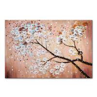 Arthyx Modern Wall Art: Plum Blossom White Tree Flower ภาพสีน้ำมันบนผ้าใบ-เหมาะสำหรับห้องนั่งเล่นตกแต่งบ้าน