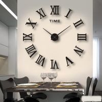 2D/3D Large Roman Numeral Acrylic Mirror Wall Clock Sticker Fashion DIY Quartz Clocks Watch Home Decoration Living Room Stickers