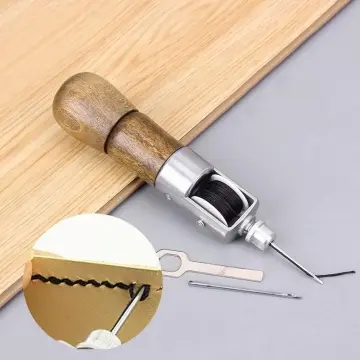 2pcs Wooden Handle Sewing Awl Hand Stitching For DIY Leather