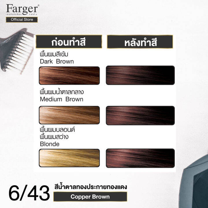 ครีมเปลี่ยนสีผมแฟชั่น-เบอร์-6-43-สีน้ำตาลทองประกายทองแดง