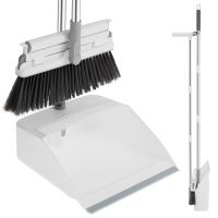 Multifunctional Broom and Dustpan Set 360° Rotating Foldable Broom Dustpan Combo Upright Standing Sweeper Dustpan Set with