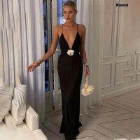 【jw】❏  Deep V-Neck Sleeveless Evening Dresses Clubwear Backless Gown