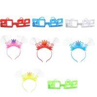 Glowing Happy New Year Headband 2022 Optical Fiber Headband New Year Glasses