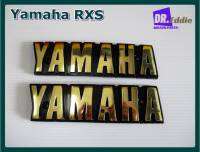 YAMAHA RXK Fuel Tank Emblem LH&amp;RH GOLD // #สัญลักษณ์ข้อความ YAMAHA ข้างถังน้ำมันซ้าย-ขวา สีทอง สูง 4 cm. ยาว 13 cm.(2ชิ้น)/(มีรู)