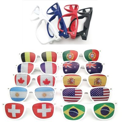 hot【DT】✶  Brazil Spain Game Flag Glasses With Frame Costumes Eyewear