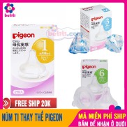 Núm Ty Pigeon Nội Địa Cổ Rộng Đủ Size S M L - Núm Ti Thay Thế Bình Sữa