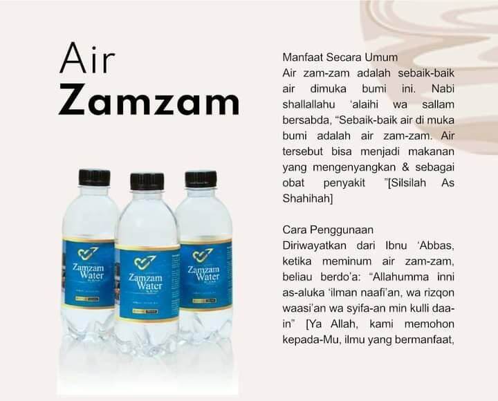 Khasiat Zam-zam, Sesuai Niat Yang Minum –