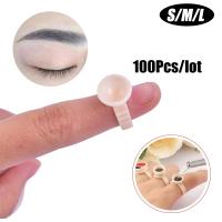 【CW】✁  100pcs Disposable Silicone Ink Rings Cup Permanent Makeup Pigment Holder Eyebrow Extension Glue Divider