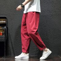 【CC】▫✶  Cotton Ankle Length Pants Man Loose Men