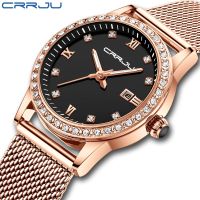 ZZOOI CRRJU Gold Watch Women Quartz Watches Lady Waterproof Wristwatch Womens Bracelet Female Clock Relogio Feminino Montre Femme