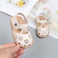 Claladoudou 11.5-15.5CM Brand Baby Girls First Sandals Toddler Girls Hollow Flower Strap Summer Walker Shoes Infant Soft Flats