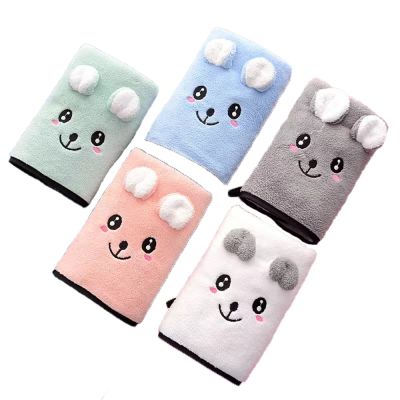 ❇✾ Cute 3D Embroidered Bear Towel Soft Coral Fleece Baby Kids Bath Wrap High Density Large Women Beach Swimming Towels Absorbent