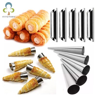 6/12/24pcs Baking Cones Horn Pastry Roll Mold Baked Croissants Tubes Cookie Dessert ZXH