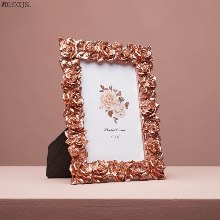 cw-wddsxxjsl-european-style-rose-embossed-photo-frame-ornaments-gold-creative-office-bedside-home-decoration