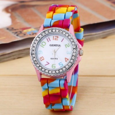 ข้อเสนอพิเศษซิลิโคนผู้ชายกีฬานาฬิกา AliExpress Mens Watch Fashion Geneva GENEVA นักเรียนลายพรางทหารชาย