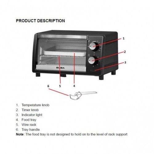 Elba EOTD0989(BK) Oven Toaster 9L (60minit) Lazada