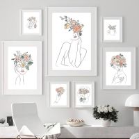 Modern Abstract Figure Line Art Picture Nordic Canvas Painting Wall Art Color Leaves Poster And Print For Living Room Home Decor Wall Décor