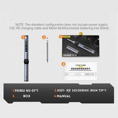 FNIRSI HS-01 Electric Soldering Iron 0.87 Inch OLED PD 65W 80℃-420℃ Adjustable Constant Temperature Fast Heat Soldering Iron