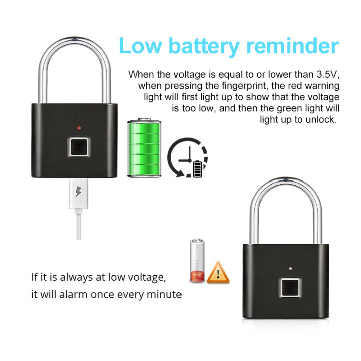 ซื้อ-1-แถม-1-กุญแจลายนิ้วมือ-กุญแจสแกนนิ้ว-smart-fingerprint-lock-แม่กุญแจ-แสกนนิ้วมือ-smart-lock-กุญแจล็อคกระเป๋า-ชาร์จ-usb-มีลายนิ้วมือของผู้ใช้หลายคน