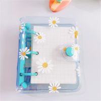 ◊❃ Cute Daisy Loose Leaf Notebook 3 Holes PVC Transparent Binder Korean Stationery Hand Account Journal for Girls School Supplies