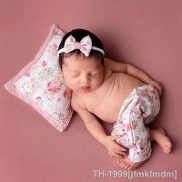 ♈❣ Newborn fotografia adereços roupas 1 conjunto bebê meninas impresso bowknot calças travesseiro kit crianças foto tiro dropshipping